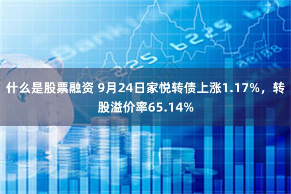 什么是股票融资 9月24日家悦转债上涨1.17%，转股溢价率65.14%