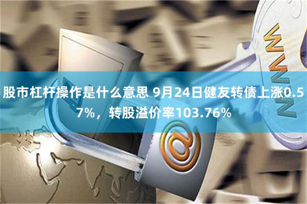 股市杠杆操作是什么意思 9月24日健友转债上涨0.57%，转股溢价率103.76%