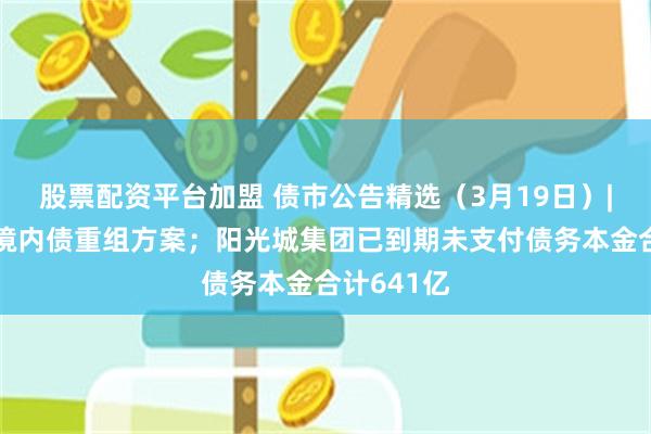 股票配资平台加盟 债市公告精选（3月19日）|龙光公布境内债重组方案；阳光城集团已到期未支付债务本金合计641亿