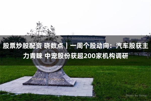 股票炒股配资 晓数点｜一周个股动向：汽车股获主力青睐 中宠股份获超200家机构调研