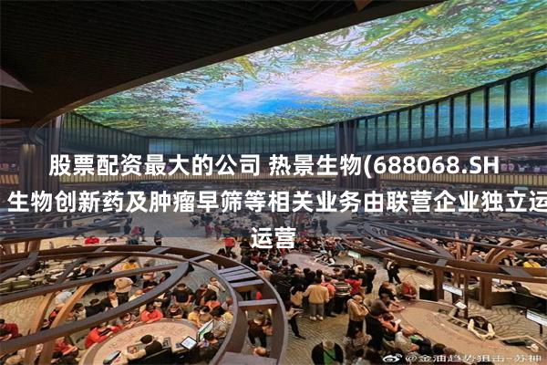 股票配资最大的公司 热景生物(688068.SH)：生物创新药及肿瘤早筛等相关业务由联营企业独立运营