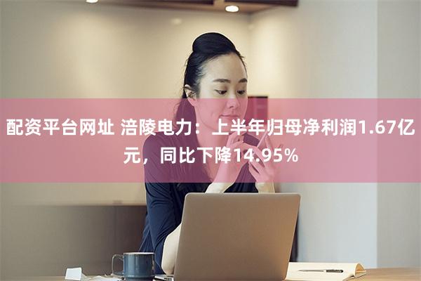 配资平台网址 涪陵电力：上半年归母净利润1.67亿元，同比下降14.95%
