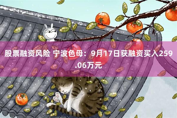 股票融资风险 宁波色母：9月17日获融资买入259.06万元